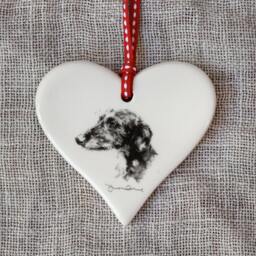 Lurcher Christmas Ornament - Keepsake Xmas Tree Decoration & Stocking Filler Gift