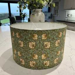 Handmade Lampshade in A Beautiful William Morris Pimpernel Green Fabric, Various Sizes Available, Ceiling Or Table/Floor Lamp Options - thumbnail 3