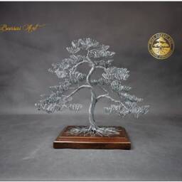 Wire Pine Tree - Decoration For The Cabinet Steel Eleventh Wedding Anniversary Engraved Dedication Zen Garden Feng Shui - thumbnail 3