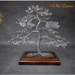 Wire Pine Tree - Decoration For The Cabinet Steel Eleventh Wedding Anniversary Engraved Dedication Zen Garden Feng Shui - thumbnail 2
