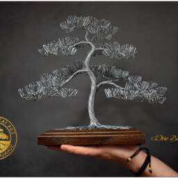 Wire Pine Tree - Decoration For The Cabinet Steel Eleventh Wedding Anniversary Engraved Dedication Zen Garden Feng Shui - thumbnail 4