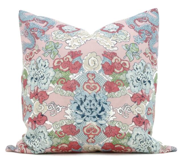 Schumacher Blush Magic Mountain Dragon Decorative Pillow Cover Lumbar Pillow Throw Cover Rmt - image 1