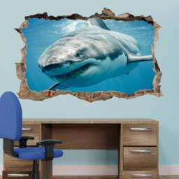 Great White Shark Wall Sticker Animals Mural Art Poster Decal Kids Room Office Nursery Decor 1145 - thumbnail 2