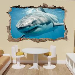 Great White Shark Wall Sticker Animals Mural Art Poster Decal Kids Room Office Nursery Decor 1145 - thumbnail 3