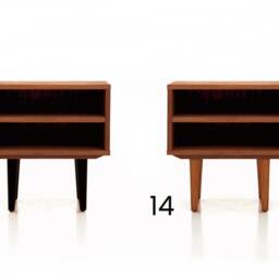 Nightstand With Open Shelf in Mid-Century Modern Style Made Of Oak Vaneer -Teak Colour -, Bedside Table Livlo T-P06 - thumbnail 2