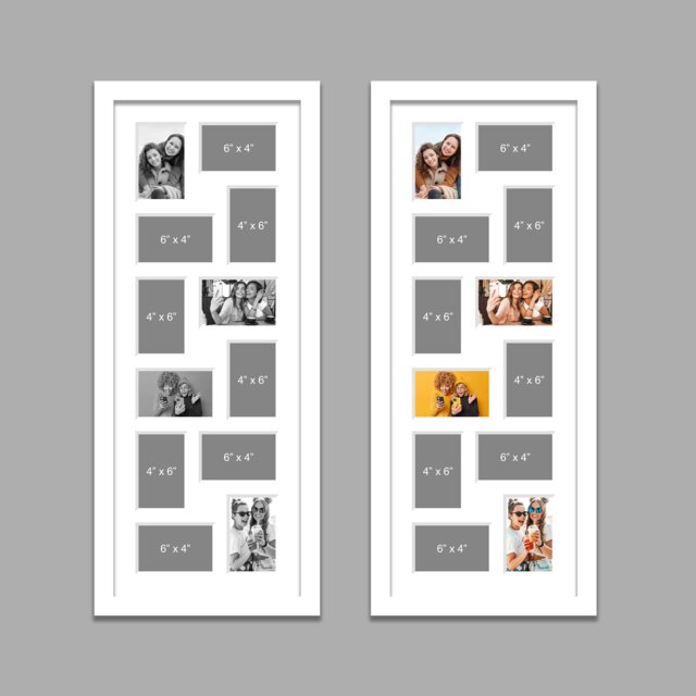 Large Multi Photo Picture Frame - Holds 12 6x4 Photos in A White Wooden With Mount - image 1