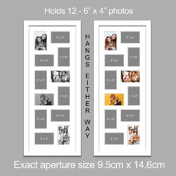 Large Multi Photo Picture Frame - Holds 12 6x4 Photos in A White Wooden With Mount - thumbnail 2