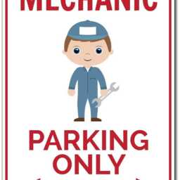 Mechanic Parking Sign, Car Gift, Garage Decor, Gift For Mechanic, Handyman Sign Wall Decor - Quality Aluminum - thumbnail 2