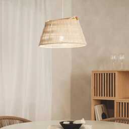 Bjork - Beige Scandinavian Pendant Lamp Wood & Rope Chandelier Boho Home Decor - thumbnail 3