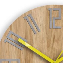 Wood Clock, Large Wall Clock, Unique Wall Gift Unusual Modern Abstract Style, Slim_Wood_Gray - thumbnail 2