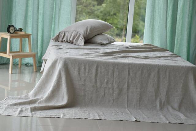 Linen Sheet Set/Sheets Queen King 100% Linen Bedding Sheet Set/ Shabby Chic Farmhouse - image 1