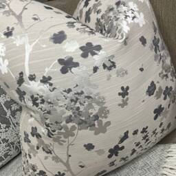 Modern Cushion Cover - Pillow Sham Case Darcey Misty Floral Designer Fabric Silvery Grey Invisible Zip Home Decor All Sizes - thumbnail 2