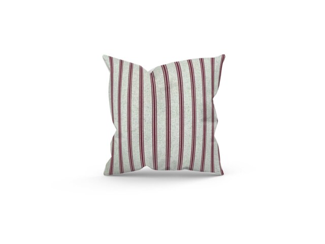 Handmade Ruby Red Striped Cushion, Modern Home Decor, Filled - image 1