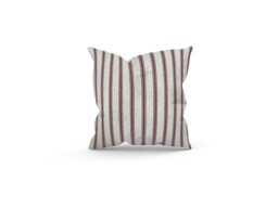 Handmade Ruby Red Striped Cushion, Modern Home Decor, Filled