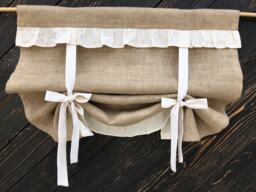 Burlap Curtains Country Kitchen Tie Up Valance Rustic Primitive Window French Farmhouse Custom Curtain Living Room Boho Jute Blind