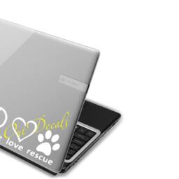 Peace Love Rescue With Symbol, Heart, & Paw Print Vinyl Decal For Car, Computer, Home Or Office ....e00183 - thumbnail 2