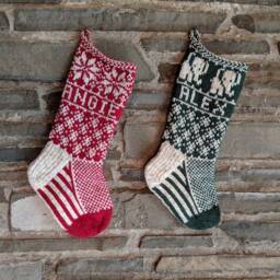 Elephant Christmas Stocking - Hand Knit, Fair Isle, Vintage Inspired Knit With The Wind - thumbnail 3
