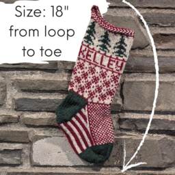 Elephant Christmas Stocking - Hand Knit, Fair Isle, Vintage Inspired Knit With The Wind - thumbnail 2