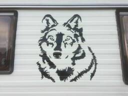Large 21 X18 Wolf Head Car Van Lorry Bonnet Side Sticker Decal Wall Art Window Body Panel Hood Graphic - thumbnail 1