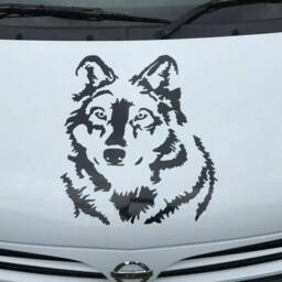 Large 21 X18 Wolf Head Car Van Lorry Bonnet Side Sticker Decal Wall Art Window Body Panel Hood Graphic - thumbnail 3