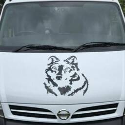 Large 21 X18 Wolf Head Car Van Lorry Bonnet Side Sticker Decal Wall Art Window Body Panel Hood Graphic - thumbnail 2