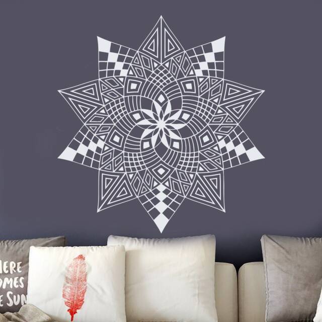Mandala Wall Decal, Sticker, Boho Bohemian Bedroom Decor, Flower Yoga Vinyl Art Mm2 - image 1