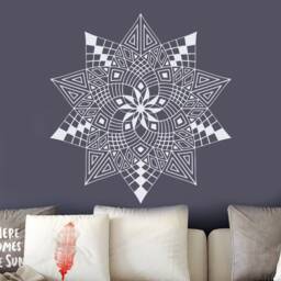 Mandala Wall Decal, Sticker, Boho Bohemian Bedroom Decor, Flower Yoga Vinyl Art Mm2 - thumbnail 1