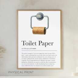 Bathroom Print, Funny Toilet Poster, Humour, Wall Art, Paper Definition, Housewarming Gift, Pun Sign - thumbnail 1