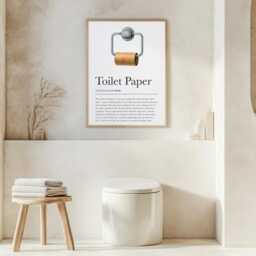 Bathroom Print, Funny Toilet Poster, Humour, Wall Art, Paper Definition, Housewarming Gift, Pun Sign - thumbnail 3
