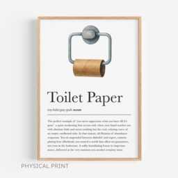 Bathroom Print, Funny Toilet Poster, Humour, Wall Art, Paper Definition, Housewarming Gift, Pun Sign - thumbnail 2