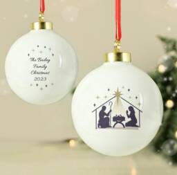 Personalised Christmas Gnome Bauble by Dunelm