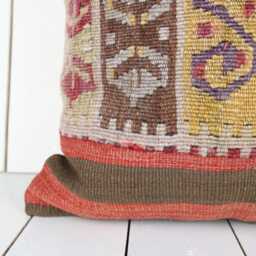 Vintage Turkish Kilim Pillow Cover - 20x20 Inch - thumbnail 3