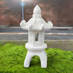 Chinese Pagoda Figurine Concrete Lantern Sculpture Cement Ornament Stone Zen Garden Statue Lover Gift Front Door Decor - thumbnail 4