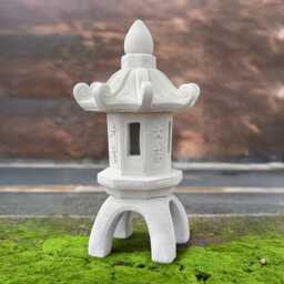 Chinese Pagoda Figurine Concrete Lantern Sculpture Cement Ornament Stone Zen Garden Statue Lover Gift Front Door Decor - thumbnail 1