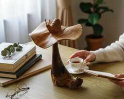 Large Snail On Mushroom 13 Inch/33 cm, Table Decor, Statue, Nature Sculpture, Living Room, Home Room Gift For Her - thumbnail 1