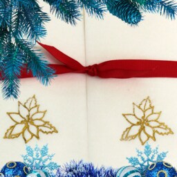 Embossed Poinsettia Linen Guest Hand Towels Holiday Christmas Decor - thumbnail 2