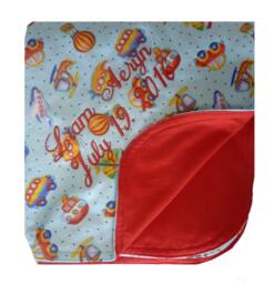 Handmade Baby Transportation Motif Flannel Blankets Custom Embroidered