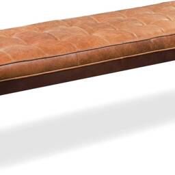 Wooden Bench With Full Grain Leather Upholstered Cushion - thumbnail 2