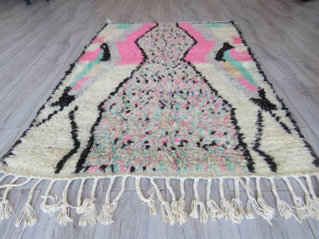 Moroccan Rug - Wool Beni Ourain Berber Rug-Beniouraincarpet-Colorful Rug-Pink Rug-Rainbow Rug-Morokko Teppish-Azilal Rug-Custom Rug - image 1