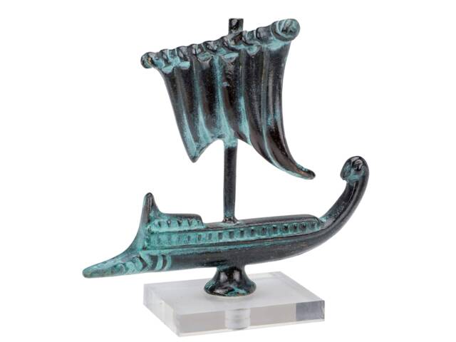 Handmade Brass Argo Ship Sculpture, Ancient Greek Mythology Nautical Decor - image 1