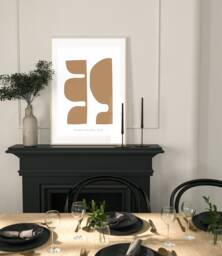 Abstract Print, Contemporary Art , Wall Home Decor Bedroom Minimal Neutral Beige, A5, A4, A3, A3+, A2 - thumbnail 1