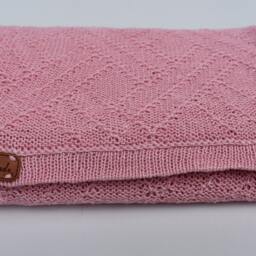 Ready To Ship Knitted Organic Baby Blanket For Crib Linen Light Afghan Wrap Throw Cover Newborn Gift Boy Girl White Pink - thumbnail 2
