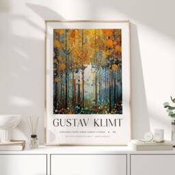 Gustav Klimt, Klimt Poster, Museum Exhibition Wallart Print, Poster Tree Of Life, Forest - thumbnail 1