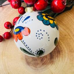 Swedish Dala Horse, Christmas Bauble, Hand Painted, Ceramic, Hanging Ornament, Tree Decoration - thumbnail 2