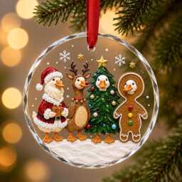 Personalized Christmas Goose Ornament, Xmas Family Gift, Meme Gooae Tree Decoration - thumbnail 1