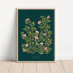 Floral Vines Art Print Moody Botanical Illustration On Matte Silk - thumbnail 1