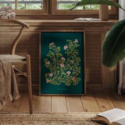 Floral Vines Art Print Moody Botanical Illustration On Matte Silk - thumbnail 3
