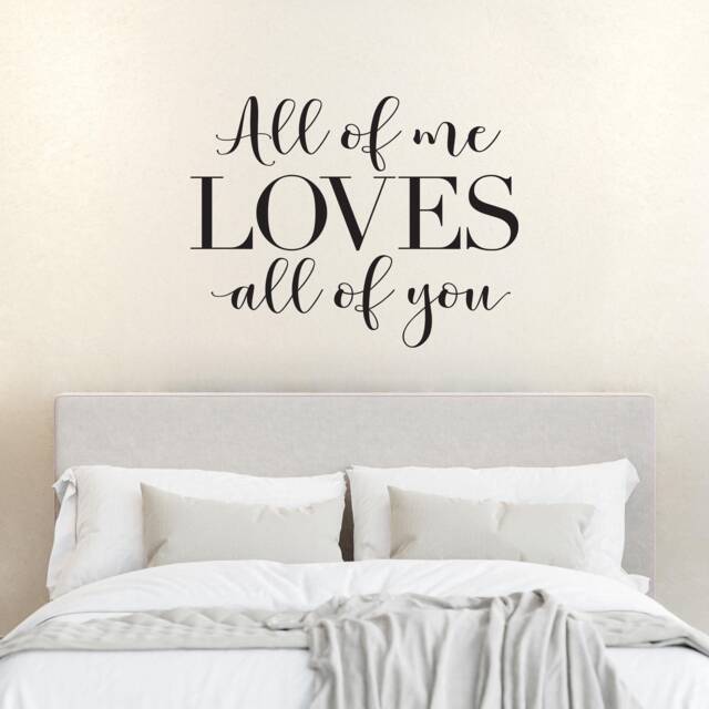All Of Me Loves All You Wall Decal - Love Quote Sticker Couple Decor Wedding Gift - image 1