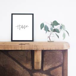 Home Print, Digital Download, Simple Decor, House Warming Gift, Minimalist Wall Art, Lettered Printable Framable Print - thumbnail 2