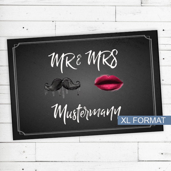 "Floor Mat Personalized With Name ""Mr & Mrs" - image 1
